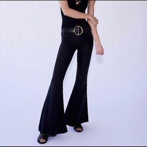 Free People super flare black jeans!